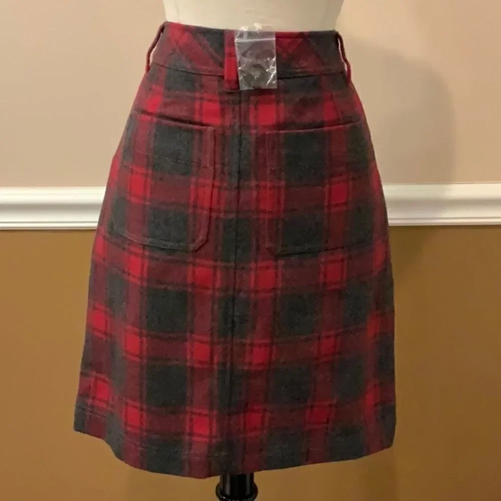 NWOT Eddie Bauer Wool Blend plaid Skirt 2P